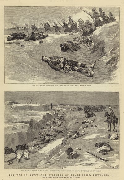 De oorlog in Egypte, de bestorming van Tel-el-Kebir, 13 september door John Charles Dollman